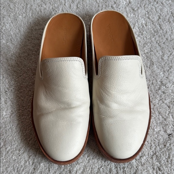 VINCE Women’s White Canella Leather Platform Slip-On Shoes - Picture 4 of 7